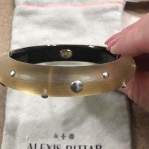 Alex Bittar gold hinged bracelet.